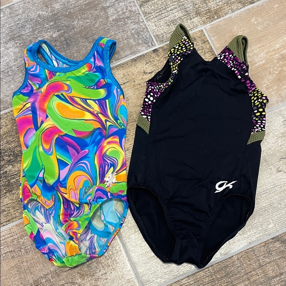 Snowflake Designs & GK Girls Gymnastics Leotard Leotards Bundle 2 Size Small